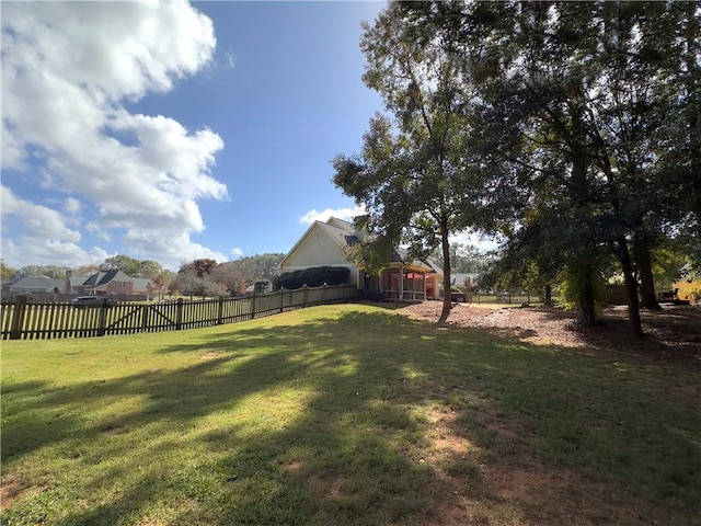 view of yard with fence