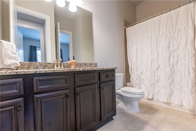 6390 Yellow Birch St, Cumming, GA 30040 - full bathroom featuring vanity, tile patterned floors, toilet, and shower / bath combo