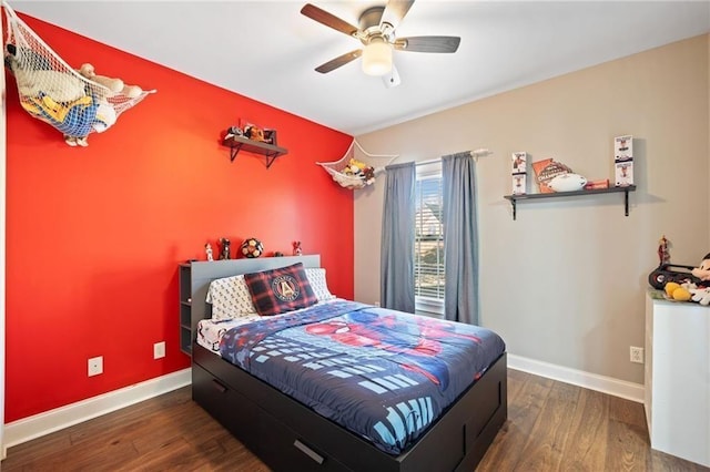 19 Spring Lake Trl NE, White, GA 30184 - bedroom featuring wood finished floors, baseboards, and a ceiling fan