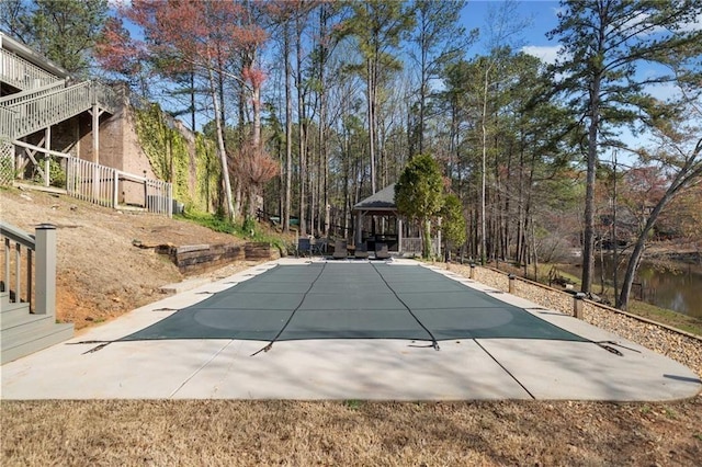 19 Spring Lake Trl NE, White, GA 30184 - view of pool featuring a gazebo, a covered pool, and a patio area