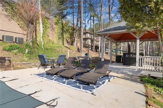 19 Spring Lake Trl NE, White, GA 30184 - view of patio with a gazebo, central air condition unit, and outdoor dining space
