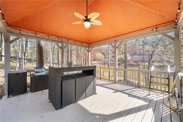 19 Spring Lake Trl NE, White, GA 30184 - unfurnished sunroom featuring ceiling fan, healthy amount of natural light, and an outdoor living space