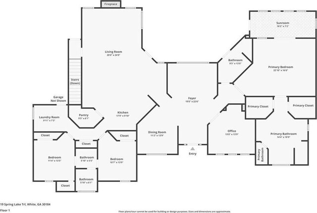 19 Spring Lake Trl NE, White, GA 30184 - floor plan / room layout