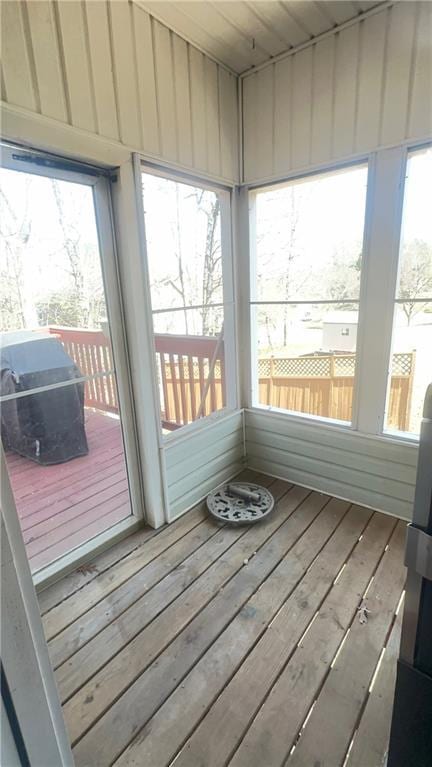 view of unfurnished sunroom