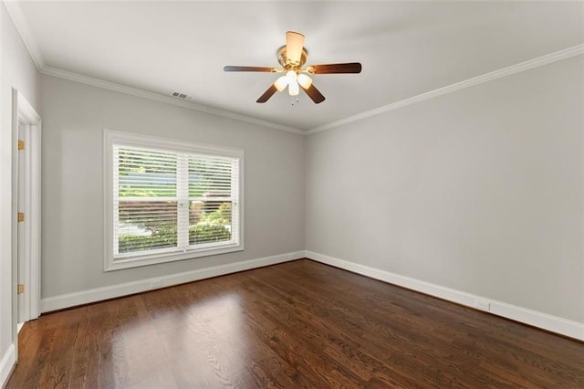 5816 Chamblee Dunwoody Rd, Atlanta, GA 30338 - spare room with wood finished floors, a ceiling fan, baseboards, and crown molding