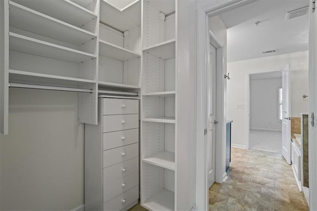 view of walk in closet