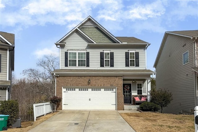 craftsman-style home with a garage