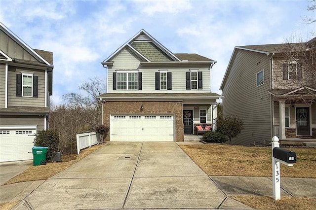 view of front of home with a garage