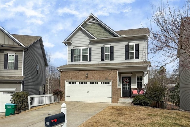 craftsman house featuring a garage