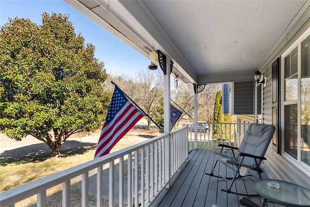 wooden deck with a porch