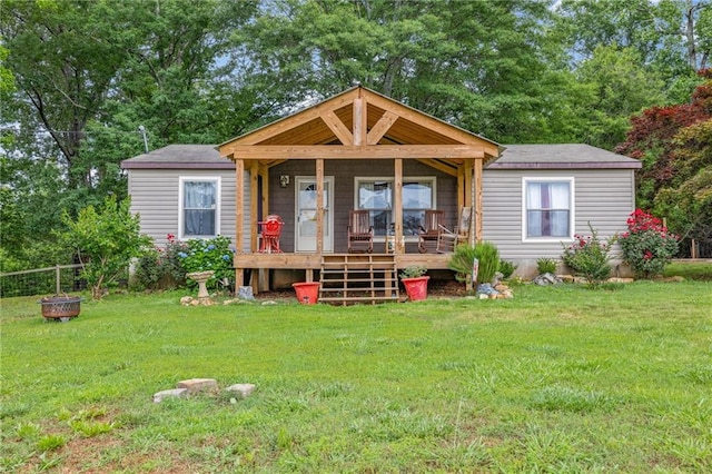 2860 Jack Bryant Cir, Gainesville, GA 30507 - view of front of home with a front lawn, covered porch, and view of wooded area