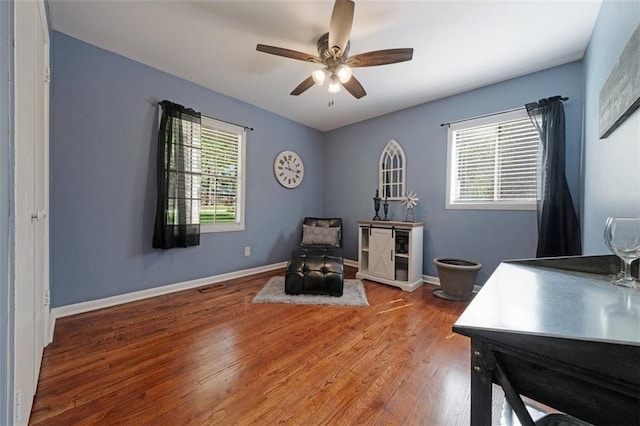 57 Jonathan Rd, Riverdale, GA 30274 - office space featuring wood finished floors, ceiling fan, and baseboards