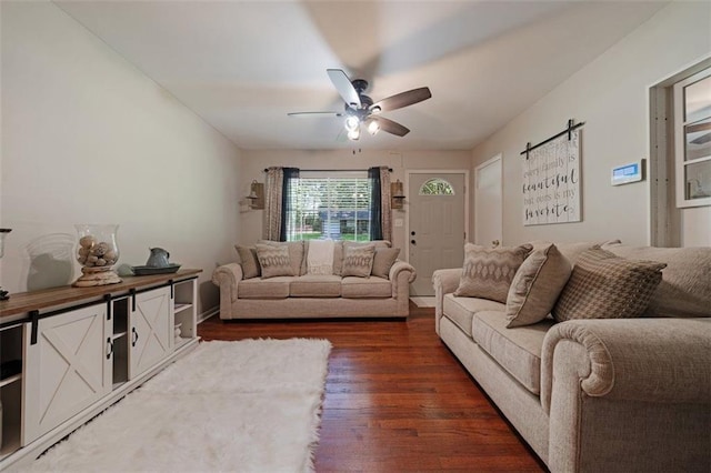 57 Jonathan Rd, Riverdale, GA 30274 - living area with wood finished floors and ceiling fan