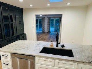 1360 Bethany Ct, Alpharetta, GA 30004 - bar area with dishwasher, recessed lighting, and wood finished floors