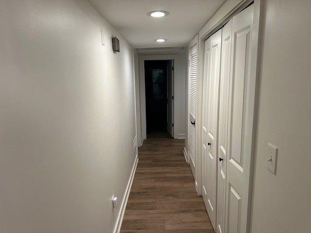 1360 Bethany Ct, Alpharetta, GA 30004 - corridor featuring dark wood finished floors and recessed lighting