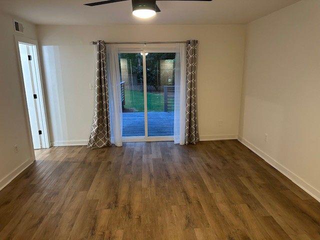 1360 Bethany Ct, Alpharetta, GA 30004 - spare room with ceiling fan and wood finished floors