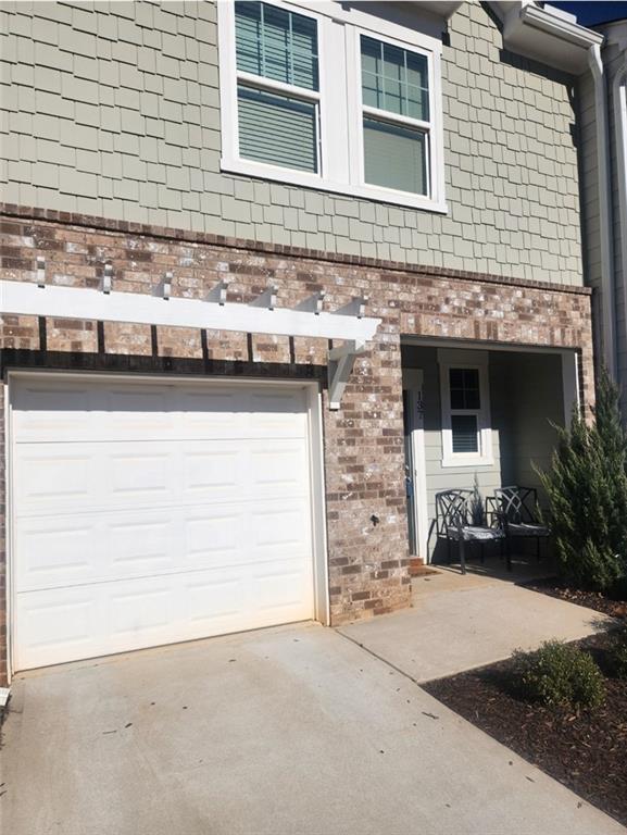 exterior space with a garage