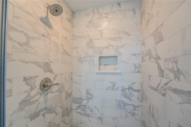 interior details with tiled shower