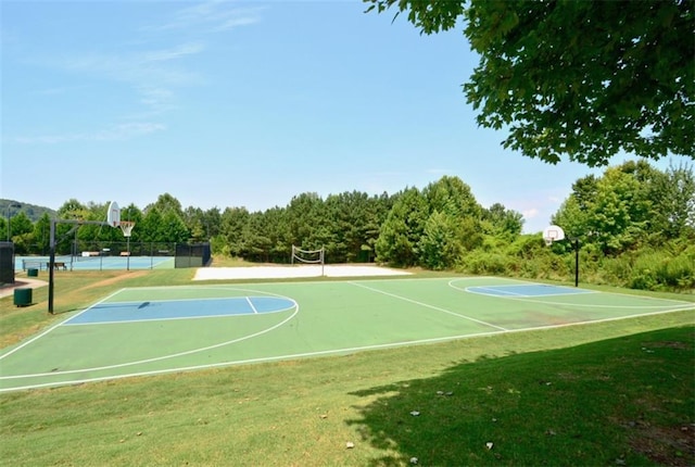 204 Maple Creek Chase, Woodstock, GA 30188 - view of basketball court featuring community basketball court and a yard