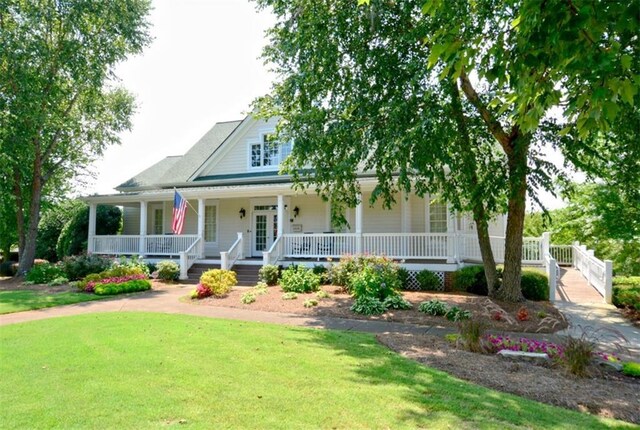 204 Maple Creek Chase, Woodstock, GA 30188 - farmhouse with a porch and a front lawn
