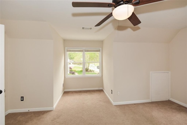 204 Maple Creek Chase, Woodstock, GA 30188 - spare room with visible vents, baseboards, ceiling fan, and light colored carpet
