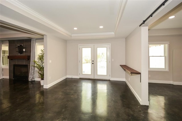 204 Maple Creek Chase, Woodstock, GA 30188 - interior space with concrete flooring, baseboards, recessed lighting, and a raised ceiling