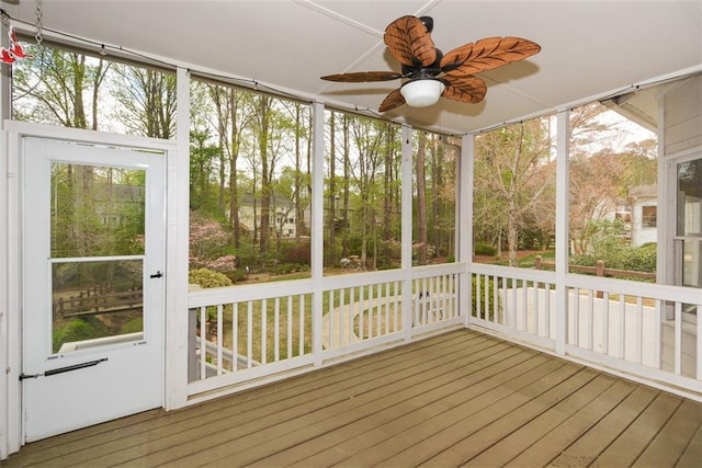204 Maple Creek Chase, Woodstock, GA 30188 - unfurnished sunroom featuring ceiling fan