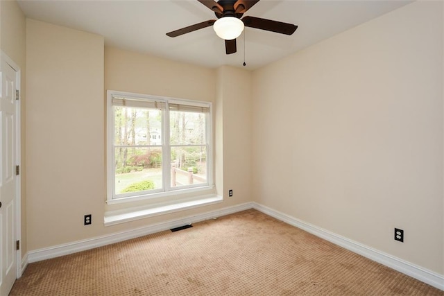 204 Maple Creek Chase, Woodstock, GA 30188 - unfurnished room featuring visible vents, baseboards, a ceiling fan, and carpet floors