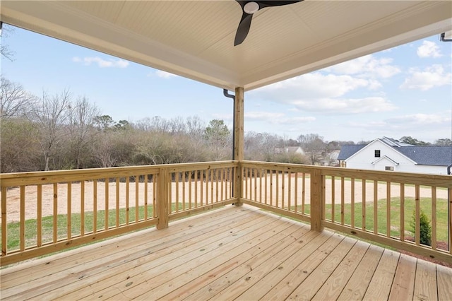 deck featuring a ceiling fan