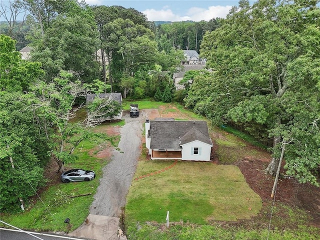 16064 Hopewell Rd, Alpharetta, GA 30004 - view from above of property with a forest