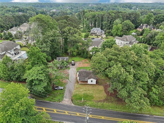 16064 Hopewell Rd, Alpharetta, GA 30004 - aerial view of residential area with a heavily wooded area