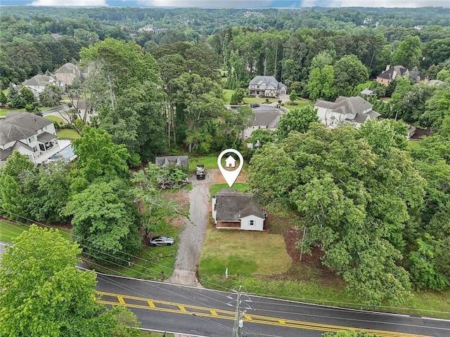 16064 Hopewell Rd, Alpharetta, GA 30004 - aerial perspective of suburban area featuring a forest