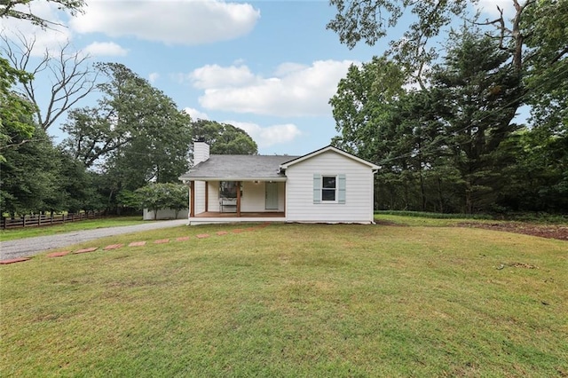 16064 Hopewell Rd, Alpharetta, GA 30004 - view of front of property with a porch, gravel driveway, and a chimney