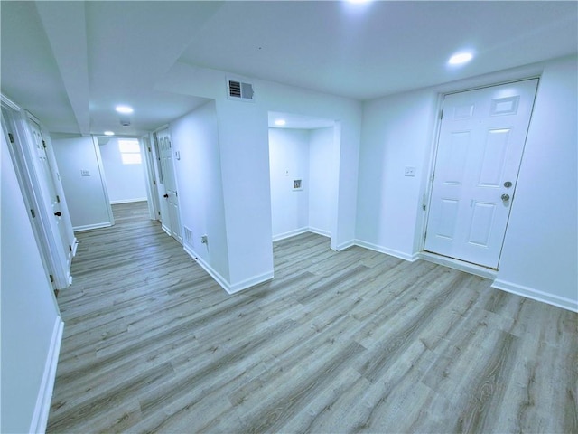 interior space featuring light wood-type flooring