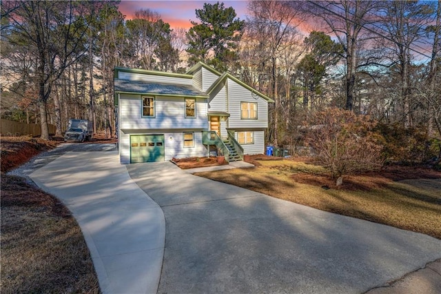 split foyer home with a garage