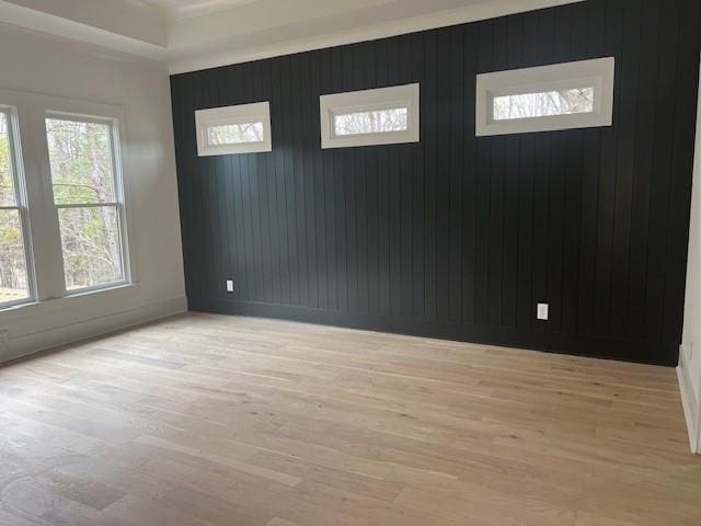 unfurnished room with light wood finished floors