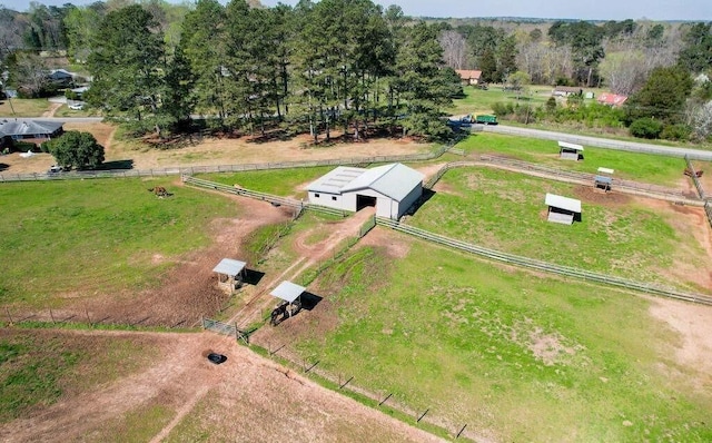 aerial view featuring a rural view