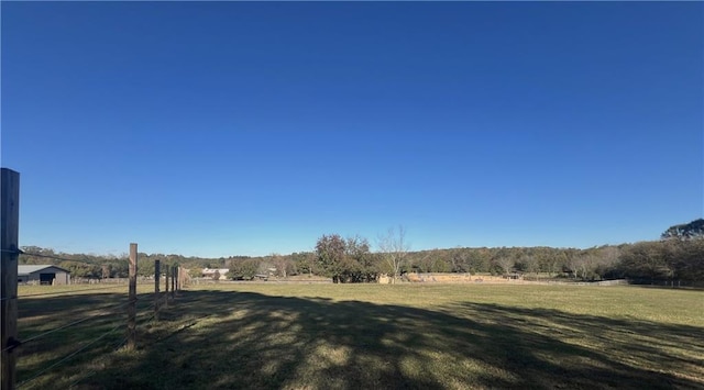 view of yard with a rural view