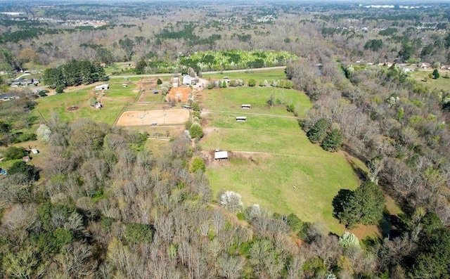 drone / aerial view with a rural view