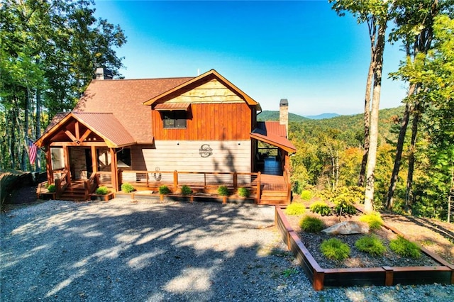 view of front of home featuring covered porch