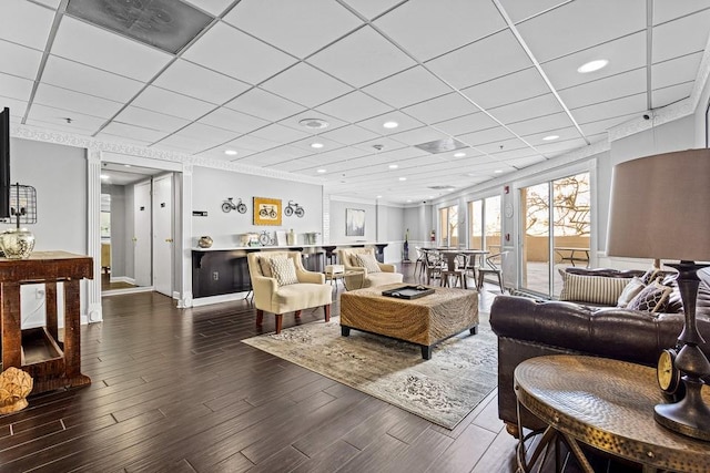 1 Biscayne Dr NW Unit 804, Atlanta, GA 30309 - living area with wood finished floors, recessed lighting, and a drop ceiling