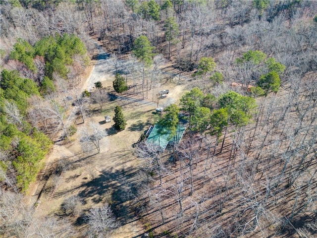 bird's eye view with a view of trees