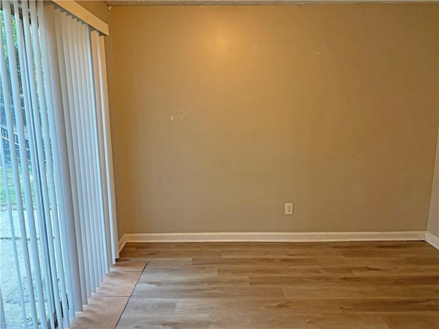 spare room featuring light wood-type flooring