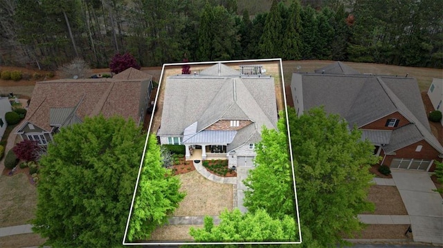 view from above of property featuring property parcel outlined