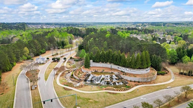 bird's eye view of a heavily wooded area
