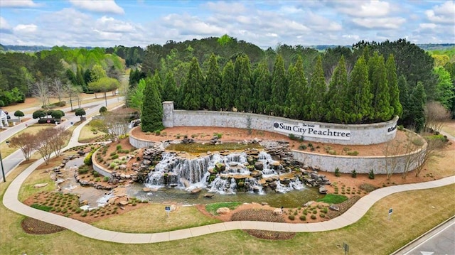 aerial view of a heavily wooded area