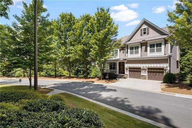 view of front of house with a garage