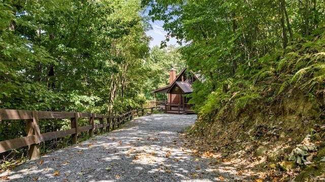 exterior space featuring gravel driveway