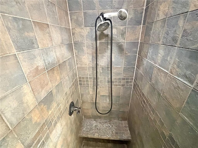 room details with a tile shower