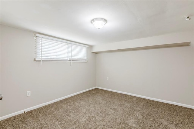 basement with carpet flooring